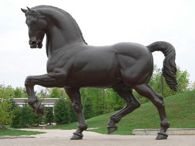 Bronze horse statue